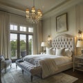 Picture a spacious bedroom that exudes luxury and comfort Royalty Free Stock Photo