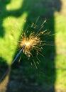 Sparkler on fire Royalty Free Stock Photo