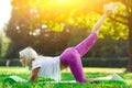 Picture of sports woman engaged in fitness