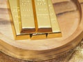 Picture of stack pure 999 gold bar for investment Royalty Free Stock Photo