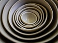 Picture of stacked plates and bowls in soft-focus with a beautiful pattern shoot with a macro-lens.