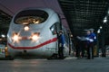 Railway staff preparing the departure of a German High Speed Train ICE Intercity Express Royalty Free Stock Photo