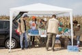 Workers of the NGO World Vision provinding aid to refugees at the border between Serbia and Croatia, on the Balkans Route