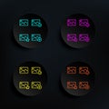 Picture, star, plus, check sign dark badge color set icon. Simple thin line, outline vector of web icons for ui and ux, website or