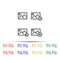picture, star, plus, check sign multi color style icon. Simple thin line, outline vector of web icons for ui and ux, website or