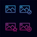 Picture, star, plus, check sign nolan icon. Simple thin line, outline vector of web icons for ui and ux, website or mobile
