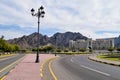 An empty road in Muscat, Oman.