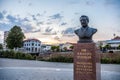Statue of Franjo Tudman in the war torn city of Vukovar. Franjo Tudjman was the first president of Croatia, during the 90`s