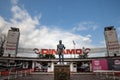 Statue of Ivan Patzaichin in front of the FC Dinamo Bucuresti Stadium (Parcul Sportiv). Royalty Free Stock Photo