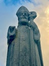 Statue of Saint Patrick at Down Patrick Head Royalty Free Stock Photo