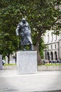 Statue of Winston Churchill in Parliament Square London England