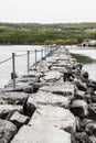 Stone jetty on Seneca Lake New York