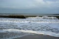 Stormy sea Dutch coastline