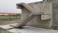 Picture of straight precast concrete stairs with landings completely installed on a building in the shell Royalty Free Stock Photo