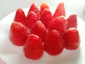 Strawberry cover with suger