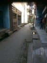 This picture is of a street in Shanti Nagar locality of Ghaziabad district, in which there is a small shop,