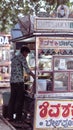 A picture of a street vendor selling bhel puri in Indian streets Royalty Free Stock Photo