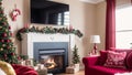 A Picture Of A Strikingly Vivid And Imaginative Christmas Living Room AI Generative