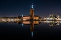 Picture of Stromsborg and Stockholm City Hall at night