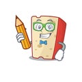 A picture of Student dutch cheese character holding pencil