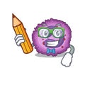 A picture of Student eosinophil cell character holding pencil