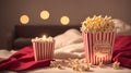 A Picture Of A Stunningly Captivating Picture Of Popcorn And A Cup Of Popcorn AI Generative Royalty Free Stock Photo