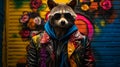 Picture a stylish raccoon