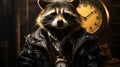 Picture a stylish raccoon