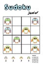 Picture sudoku with cute owls. Answer included