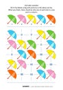 Picture sudoku puzzle with colorful umbrellas Royalty Free Stock Photo