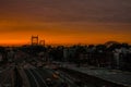 Sunset over George Washington Bridge NYC Royalty Free Stock Photo