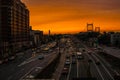 Sunset over George Washington Bridge NYC Royalty Free Stock Photo