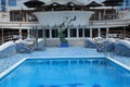 A picture of the swimming pool onboard the ship. Royalty Free Stock Photo