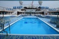 A picture of the swimming pool onboard the ship. Royalty Free Stock Photo