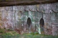 Concrete bunkers hidden in the ground, Pniewy, MRU. Royalty Free Stock Photo