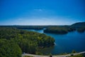 Aerial view of an old Bethany bridge over lake Allatoona