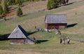 Hikers in the Eastern Carpathians Royalty Free Stock Photo