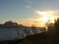 Picture taken from our property in Inndyr, Gildeskaal in the North of Norway Royalty Free Stock Photo