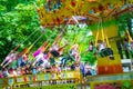 Spinning carousel at theme park Varna Bulgaria Royalty Free Stock Photo