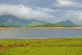 Malampuzha dam of Kerala in a rainy day. Royalty Free Stock Photo