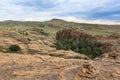 Range of stone mountains in southern of Mongolia