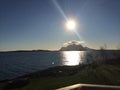 Picture taken from our property by the sea in Inndyr, Gildeskaal in the North of Norway Royalty Free Stock Photo