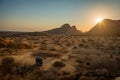 Camping near Spitzkoppe mountain in Namibia Royalty Free Stock Photo