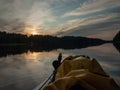 Picture taken from sup board, evening colors Royalty Free Stock Photo