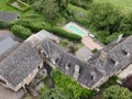 Perpendicular aerial photo, castle of Turenne, France
