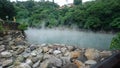 A big misty hot spring