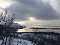 A cloudy day in Inndyr, the North of Norway Royalty Free Stock Photo