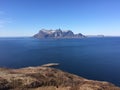 The view from the higher mountains in Gildeskaal in the North of Norway Royalty Free Stock Photo