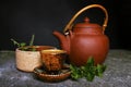 A picture of a Tee kettle and herbs Royalty Free Stock Photo