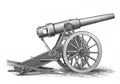 Picture of 19th century cannon engraved in the old book Meyers Lexicon, vol. 7, 1897, Leipzig